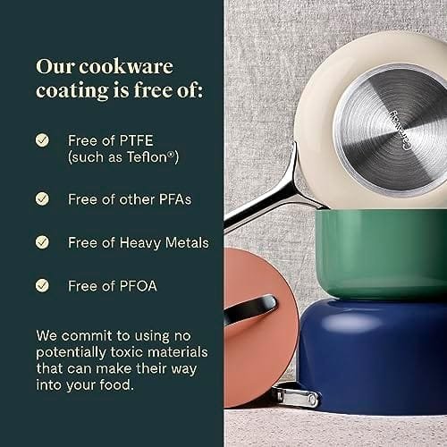 Caraway Nonstick Ceramic Frying Pan (2.7 qt, 10.5") - Non Toxic, PTFE & PFOA Free - Oven Safe & Compatible with All Stovetops (Gas, Electric & Induction) - Sage - Image 6