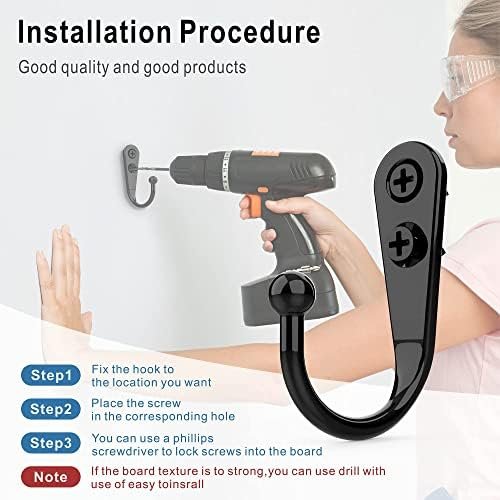 PRIGVOT 15 Pcs Black Wall Mounted Coat Hooks, Hanger Hook with 50 Pieces Screws for Towel, Key, Robe, Scarf, Bag, Cap, Coffee Cup, Mugs - Image 7