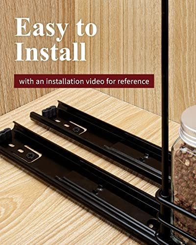 Sakugi Spice Rack Organizer- 2-Pack 2-Tier Pull Out Spice Rack for Kitchen Cabinet, Rustproof & Durable Spice Cabinet Organizer, Spice Organizer, 4.33''W x 10.23''D x 8.54''H - Image 3