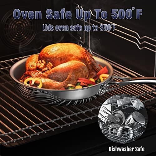 Cooks Standard 10 Piece Multi-Ply Clad Cookware Set, Stainless Steel - Image 7