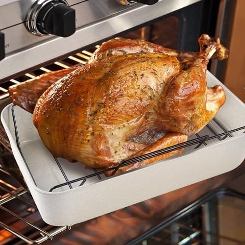 Pots and Pans Set - Caannasweis Kitchen Nonstick Cookware Sets Granite Frying Pans for Cooking Marble Stone Pan Sets Kitchen Essentials Set (Roasting Pan Beige) - Image 4