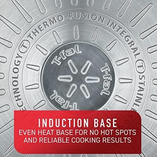 T-fal Platinum Stainless Steel Fry Pan 12 Inch Induction Oven Safe up to 500F Cookware, Pots and Pans, Dishwasher Safe Silver - Image 6