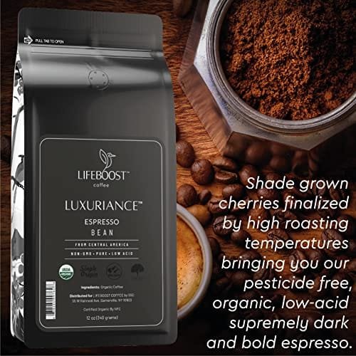 Lifeboost Coffee Organic Espresso Beans Whole - Low Acid Single Origin Organic Coffee - Non-GMO Espresso Coffee - Third Party Tested For Mycotoxins & Pesticides - Whole Bean - 12 Ounces - Image 3