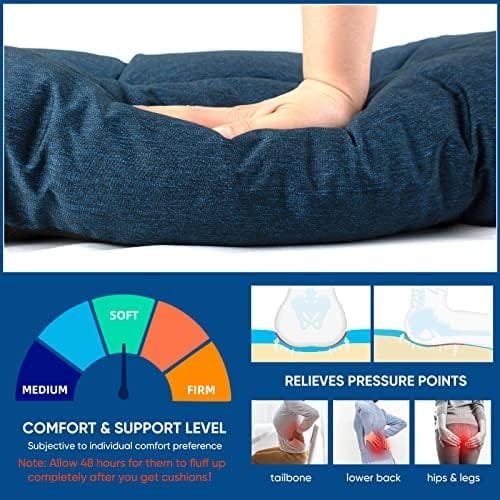 Millsilo Non Slip Bench Cushion for Indoor Outdoor Furniture, Water Resistant Durable Thicken Window Seat Cushions for Storage Bench, Long Bench Pads for Mudroom, 42x16x4 inch, Star Blue - Image 4