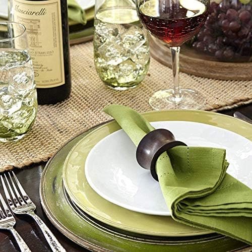 Divine glance Wood Napkin Rings Dining Table Napkin Holder, Classic Everyday Use Thanksgiving, Christmas Napkin Rings Buckles,Festive Party Gift Farmhouse for Table Decorations (6, Brown Concave) - Image 4