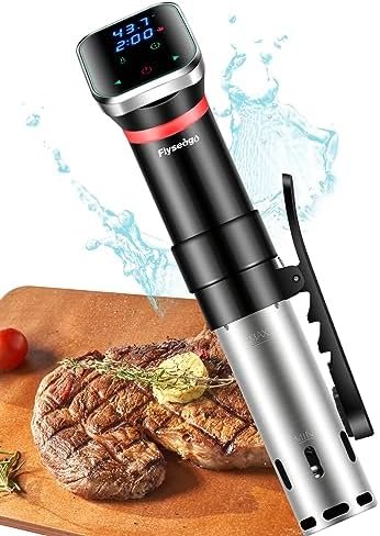 Flyseago Sous-Vide Machine Immersion Circulator Precision Cooker 1100w Fast-Heating Digital Display Accurate Temperature & Time Control Waterproof with Recipes Black & Silver - Image 2
