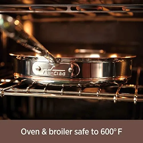 All-Clad Copper Core 5-Ply Stainless Steel Fry Pan 10 Inch Induction Oven Broiler Safe 600F Pots and Pans, Cookware Silver - Image 8