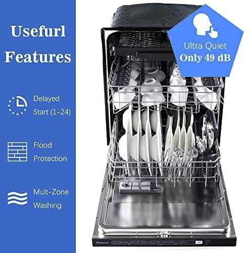 Dishwasher, Kalamera 24 inch Built in Dishwacher with 14 Place Settings, 6 Wash Cycles and 4 Temperature Option, Energy Save with Low Water Consumption and Quiet Operation - Stainless Steel - Image 5