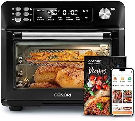 COSORI Air Fryer Toaster Oven, 12-in-1, 26QT Convection Oven Countertop, with Toast, Bake, and Broil, Smart, 6 Slice Toast, 12'' Pizza, 75 Recipes&Accessories, Black - Image 2