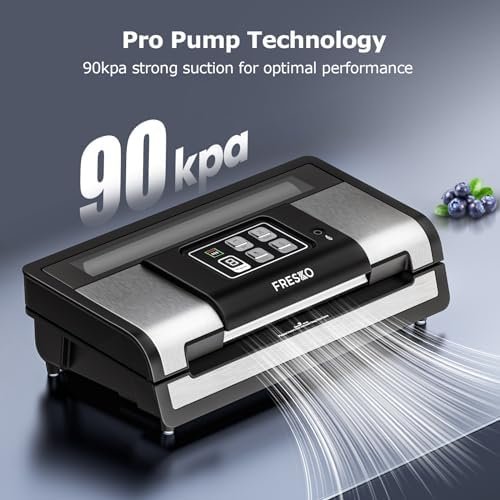FRESKO Smart Vacuum Sealer Pro, Full Automatic Food Sealer Machine with Auto Dry/Moist Detection, Roll Bag and Built-in Cutter, Powerful Seal a Meal Sealer Machine for Food Stoarge and Saver - Image 6