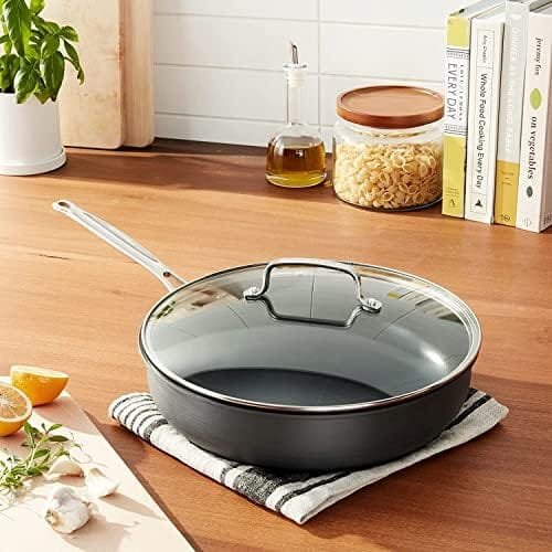 Cuisinart 12-Inch Deep Fry Pan w/Cover, Chef's Classic Nonstick Hard Anodized Collection, 622-30DFP1 - Image 7