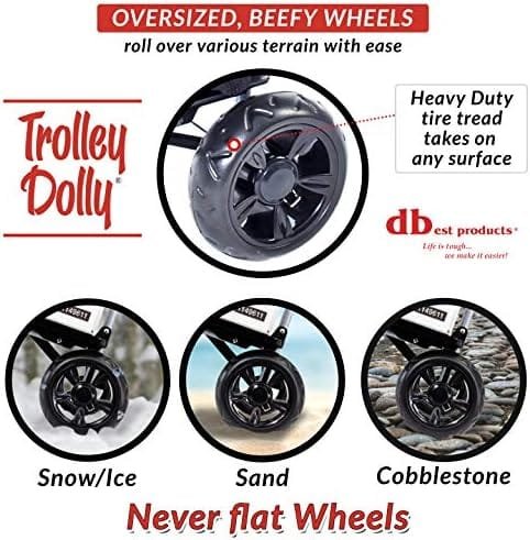 dbest products Trolley Dolly Black Foldable Shopping cart for Groceries with Wheels and Removable Bag and Rolling Personal Handtruck Standard - Image 4