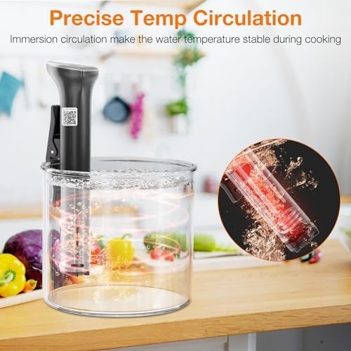 Upesitom Sous Vide Machine, 1100W Upgraded WIFI Sous Vide Cooker Ultra-quiet Working Cooker Immersion Circulator with Recipes(App Included), Accurate Temperature, Digital Timer, IPX7 Waterproof - Image 7