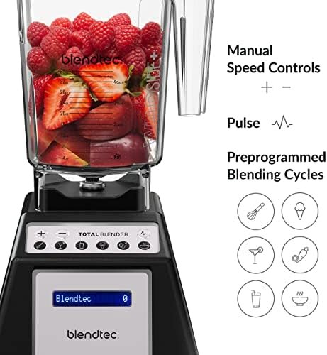 Blendtec Total Classic Original Blender - WildSide+ Jar and Blendtec GO Travel Bottle (34 oz) BUNDLE - Professional-Grade Power - 6 Pre-programmed Cycles - 10-speeds - Black, 90 oz - Image 6