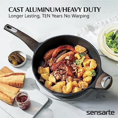 SENSARTE Pots and Pans Set Nonstick, 14 Pcs Induction Kitchen Cookware Sets, Non-toxic Non Stick Cooking Set with Frying Pans Set & Saucepan, PFOA PFOS APEO Free - Image 7