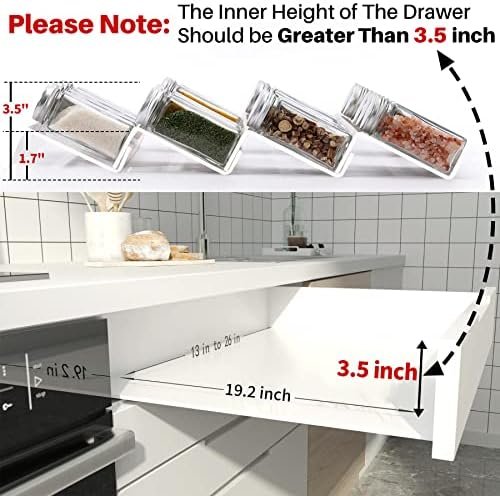 Clear Acrylic Spice Drawer Organizer, 4 Tier- 2 Set Expandable From 13" to 26" Seasoning Jars Drawers Insert, Kitchen Spice Rack Tray for Drawer/Countertop (Jars not included) - Image 8