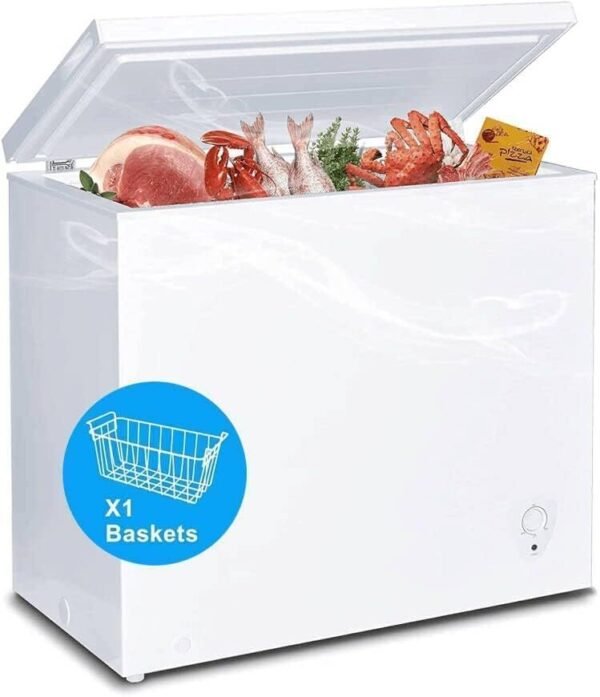 Deep Freezer Chest Freezer SMETA 7 Cubic Feet Freezers Chest 7.0 cu. ft Large, Freezing Machine for Home, Kitchen, Garage Ready with Removable Basket Thermostat Control for Apartment Dorm, White - Image 2