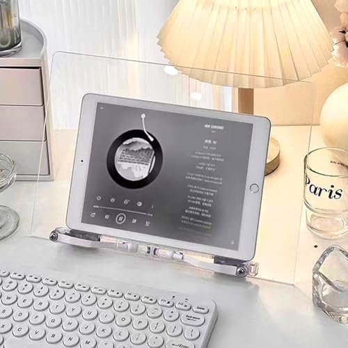 Acrylic Book Stand,Book Stand Ajustable,Book Display Stand with Pen Slot Foldable Desktop Handsfree Book Holder for Reading Writing Drawing Cookbook Clear with Page Clips - Image 6