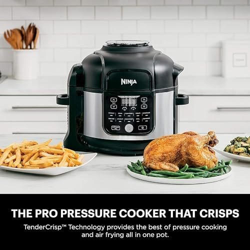 Ninja FD302 Foodi 11-in-1 Pro 6.5 qt. Pressure Cooker & Air Fryer that Steams, Slow Cooks, Sears, Sautés, Dehydrates & More, with 4.6 qt. Crisper Plate, Nesting Broil Rack & Recipe Book, Silver/Black - Image 5