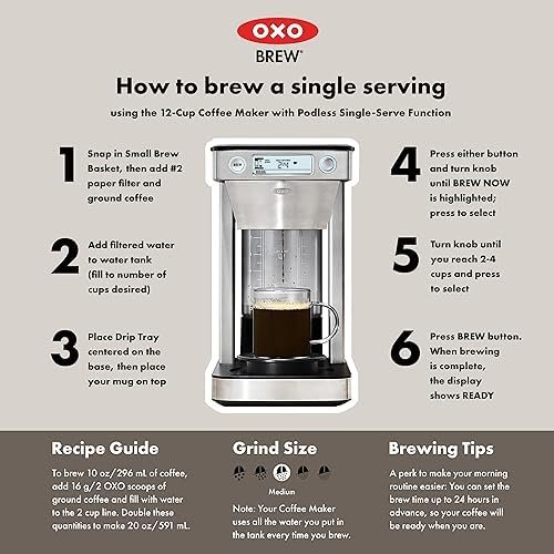 OXO Brew 12-Cup Coffee Maker With Podless Single-Serve Function,Silver - Image 11