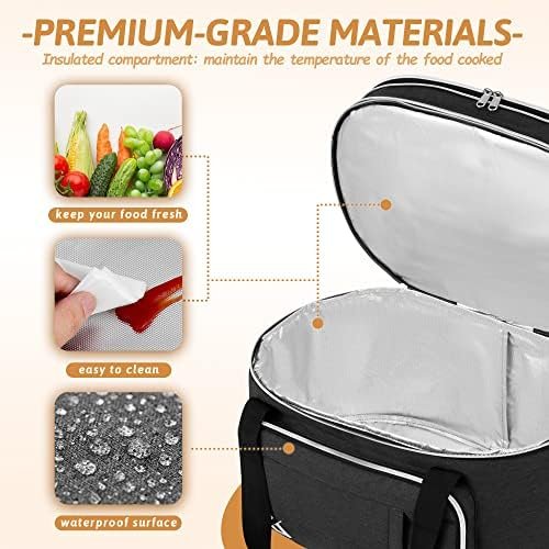 Golkcurx Double Layer Slow Cooker Bag for 6-8 Quart Oval CrockPot and Hamilton Beach Models, with Padded Adjustable Strap, Top Zip Compartment, and Front Pocket for Utensils(Bag Only) - Image 5