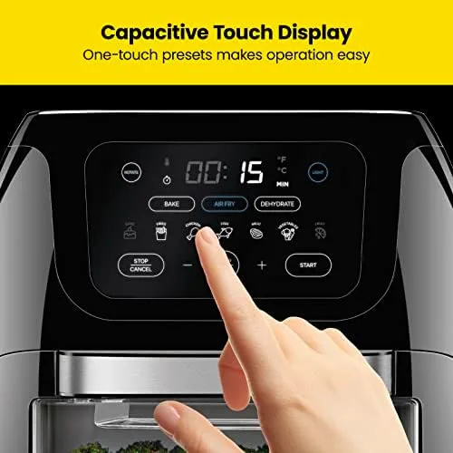 CHEFMAN Multifunctional Digital Air Fryer+ Rotisserie, Dehydrator, Convection Oven, 17 Touch Screen Presets Fry, Roast, Dehydrate, Bake, XL 10L Family Size, Auto Shutoff, Large Easy-View Window, Black - Image 7