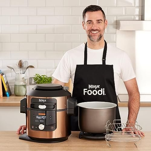 Ninja OL601 (OL601QCP-Copper/Black) Foodi XL 8 Qt. Pressure Cooker Steam Fryer with SmartLid, 14-in-1 that Air Fries, Bakes & More, with 3-Layer Capacity, 5 Qt. Crisp Basket & 45 Recipes (Renewed) - Image 8