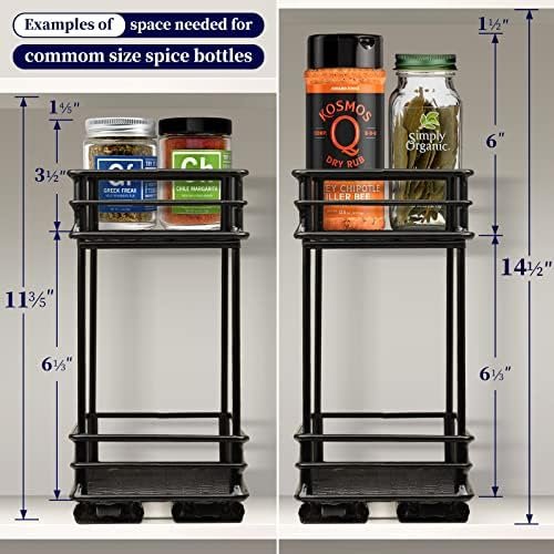 Kitsure Spice Rack 2 Packs - Durable Pull Out Spice Racks for Kitchen Cabinet, Easy-to-Install Spice Cabinet Organizers, 4.33''Wx10.23''Dx8.54''H Slide Out Spice Racks - Image 6