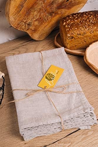 LINICHE Linen Kitchen Towels | 30x20 Inches | Pack of 2 | Lint-Free Dish Cloth | Lightweight Fabric | Flax Tea Towel, Napkin | Table Setting Accessories | Wedding Gift - Image 3