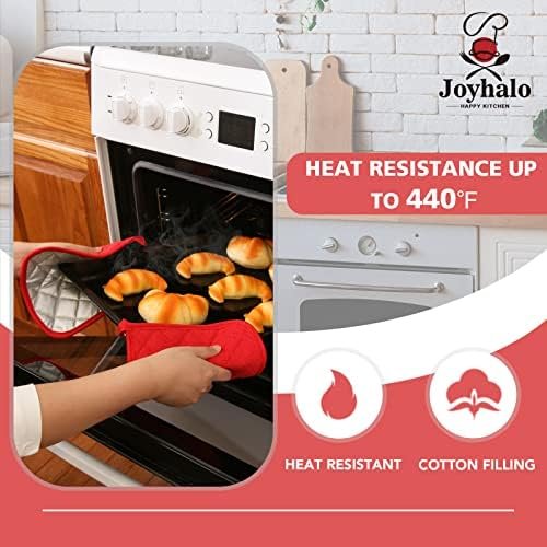Joyhalo 4 Pack Pot Holders for Kitchen Heat Resistant Pot Holders Sets Oven Hot Pads Terry Cloth Pot Holders for Cooking Baking - Image 4