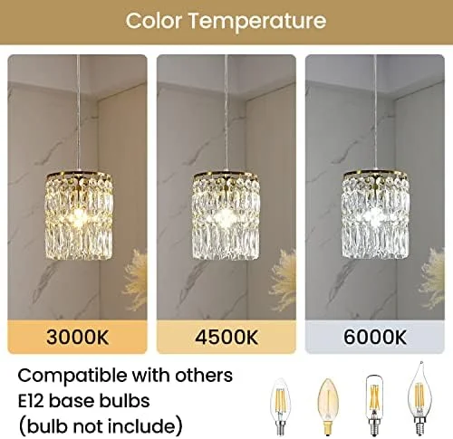 KJLARS Crystal Chandelier Raindrop Modern Island Pendant Lights Gold Linear Hanging Ceiling Lamp Fixture for Kitchen Island Hallway Dining Room Bedroom Living Room (2-Pack) - Image 7