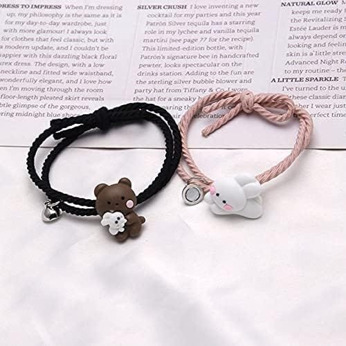 tbpersicwT Exquisite Bracelet, 2 Pieces of Couple Bracelet Cartoon Magnetic Matching Couple Wristband Jewelry Valentine's Day Fashion Accessories - Image 5