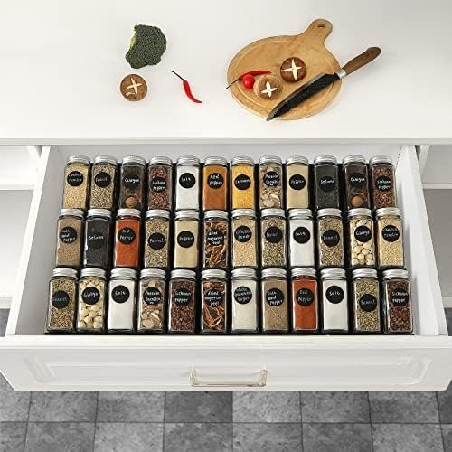 Famhap Spice Drawer Organizer, 6 Tier Expandable from 11.6" to 23.2" Seasoning Rack Tray Insert for Kitchen Drawers, Spice Rack Drawer for Spice Jars, Black(Jars not included) - Image 8