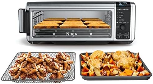Ninja SP101 Digital Air Fry Countertop Oven with 8-in-1 Functionality, Flip Up & Away Capability for Storage Space, with Air Fry Basket, Wire Rack & Crumb Tray, Silver - Image 2
