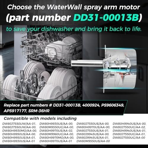 DD31-00013 Compatible with Samsung Dishwasher Water-cooled Wall Spray Arm Motor SRM-36HR Replacement Parts for Production, Saving Your Dishwasher and Bringing it Back to Life. - Image 3