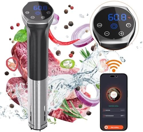 Upesitom Sous Vide Machine, 1100W Upgraded WIFI Sous Vide Cooker Ultra-quiet Working Cooker Immersion Circulator with Recipes(App Included), Accurate Temperature, Digital Timer, IPX7 Waterproof - Image 2