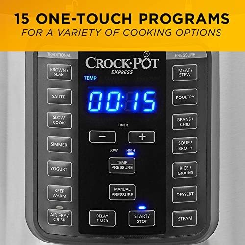 Crock-pot SCCPPA800-V1 Express Crisp 8-Quart Pressure Cooker Includes Air Fryer Lid, Stainless Steel - Image 5