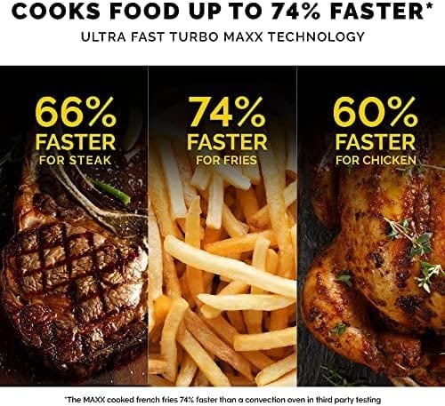 Kalorik MAXX® AFO 47631 SS AS SEEN ON TV Air Fryer Oven Grill (26 Qt) Digital Smokeless Indoor Grill and Air Fryer Oven Combo with 11 Accessories, Authentic BBQ, Rotisserie, and More | 1700W | Black & Stainless Steel (Renewed) - Image 6