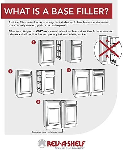 Rev-A-Shelf Pull Out Shelf Organizer for Base Kitchen or Bathroom Cabinets, Wood Filler Pantry Storage or Spice Rack, Maple, 3" x 23" x 30", 432-BF-3C - Image 10