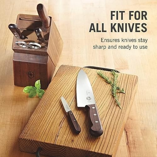 Victorinox Fibrox Pro 7-Piece Knife Block Set - Sturdy Knife Set with Beautiful Rosewood Storage Block - Image 6