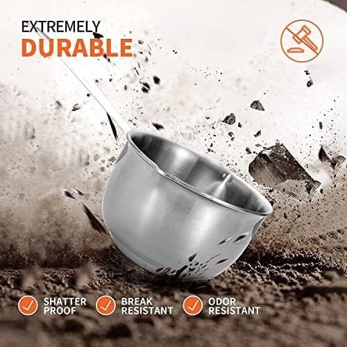 DELARLO Tri-Ply Stainless Steel Saucepan set With Lid 1.0QT 2.5QT 10OZ, Small Pot, Induction Cooking Home Kitchen Sauce Pan,Butter Warmer,Dishwasher Safe & Oven Safe - Image 8