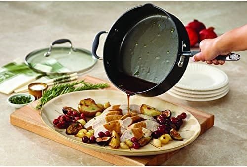 Anolon Advanced Hard Anodized Nonstick Saute Pan / Frying Pan / Fry Pan with helper handle - 4 Quart, Gray - Image 9