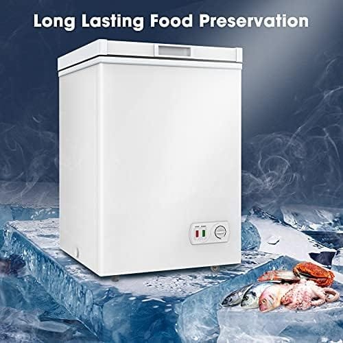LifePlus Chest Freezer, Compact Deep Freezer 7 Adjustable Temperature with Removable Basket, Top Open Door Freezer Upright for Apartment Home (3.5 cu.ft.) - Image 5