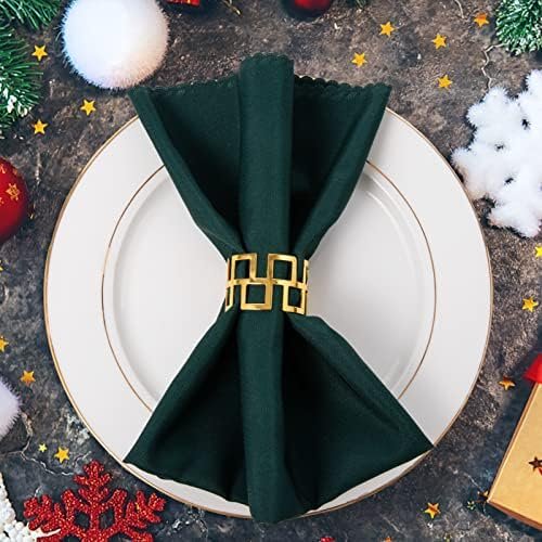 Christmas Napkin Rings- Gold Napkin Holder, Round Metal Xmas Napkin Buckle for Holiday Party Dinner Wedding Dining Table Christmas Decoration (Set of 8) - Image 3