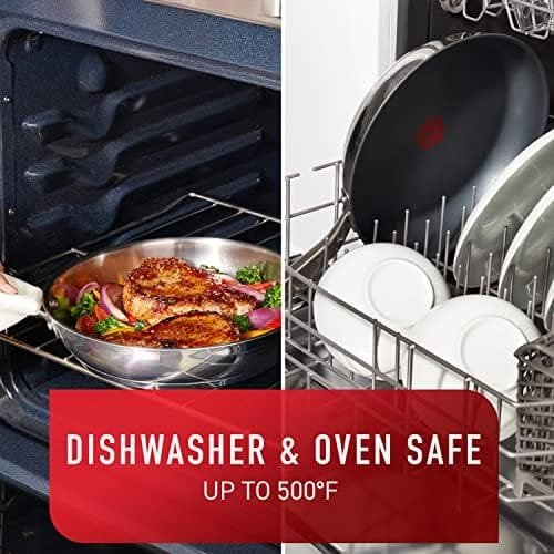 T-fal Platinum Stainless Steel Fry Pan 12 Inch Induction Oven Safe up to 500F Cookware, Pots and Pans, Dishwasher Safe Silver - Image 7