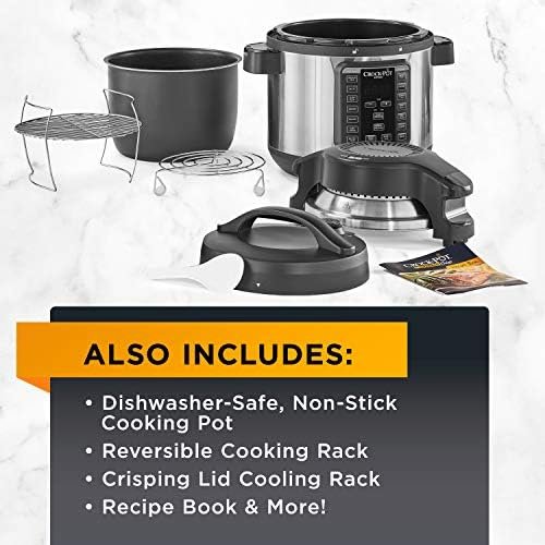 Crock-pot SCCPPA800-V1 Express Crisp 8-Quart Pressure Cooker Includes Air Fryer Lid, Stainless Steel - Image 7