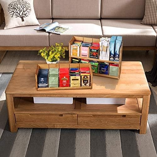 Bamboo-Tea-Bag-Organizer-Storage-Box-3-Tier-Stackable-Holder Tea Bag Box Natural Wood Wall Mount Tea Chests with Acrylic for tea bags Office Kitchen Cabinet Pantry - Image 7