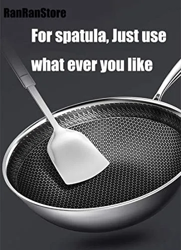Cyrder Stainless Steel Wok with Lid, Nonstick Skillet/Saucepan, 18/8 Food Grade steel, Hybrid Hex Tech, Induction Cooker Compatible, Easy Clean/Wear-resistance/Dishwasher safe, 12.5inch - Image 5