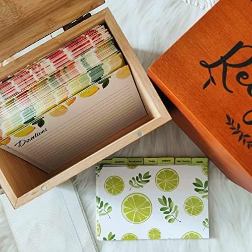 Lumicook Wood Recipe Box – with 120 4x6 inch Cards and 7 Dividers – Eco Friendly Light Brown Bamboo Wood Recipe Holder – Gift for Mom, Women, Wedding, Christmas - Image 4