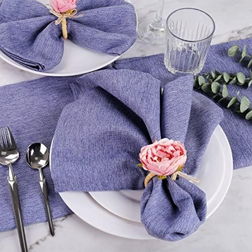 Flower Napkin Rings Set of 8,Pink Peony Flower Handmade Napkin Holder Rings Table Decorations for Wedding,Fall,Daily Party,Picnics,Banquet,Luncheons,Birthday,Christmas,Valentine's,Thanksgiving - Image 5